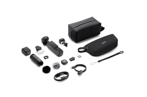 DJI Osmo Pocket 4 Creator Combo, Pocket Gimbal Vlog Camera, 1″ CMOS & 4K/240fps, 3-Axis, 2× Lossless Zoom, 107GB Built-in Storage, Mic 3 Transmitter, Osmo Mini Tripod, UAE Version, Official Warranty
