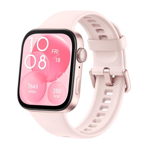 HUAWEI WATCH FIT 3, 1.82" AMOLED Display, Ultra-Slim Design, All-Round Fitness Management, Comprehensive Health Management, Durable Battery Life, Compatible with iOS & Android, Pink