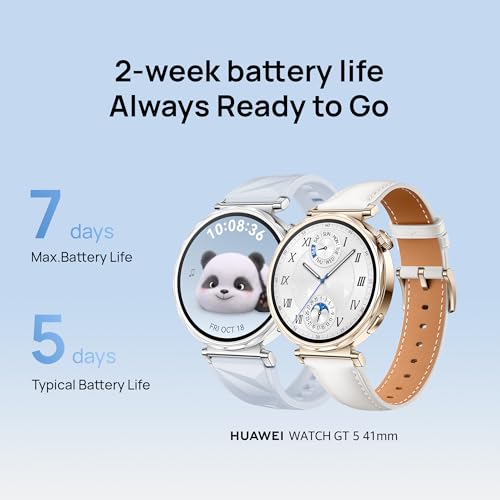 HUAWEI WATCH GT5 41mm Smartwatch, upto7 Days Battery Life,Sharp-Edged Design Watch, Health Tracking, iOS & Android Compatible, Blue