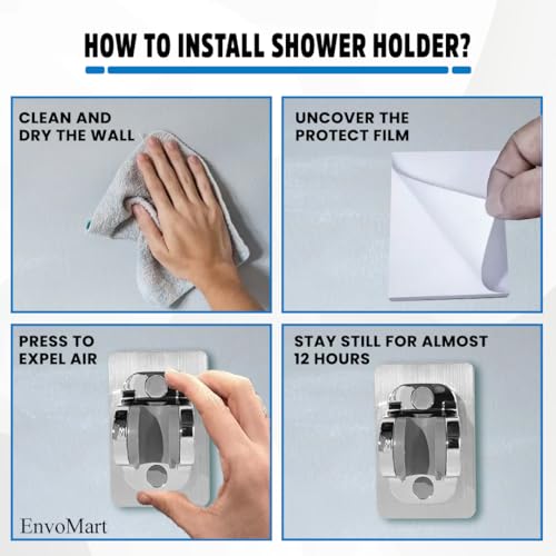 Stainless Steel Shower Head Set - Shower Head with 2 Shower Filter for Anti-Hair Fall and Soft Skin - 2m Shower Hose and Shower Holder - Handheld Shower - Shower Head Filter (Silver)