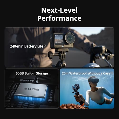 DJI Osmo Action 6 Enhanced Combo, Action Camera with 1/1.1″ Square Sensor, Variable Aperture of f/2.0–f/4.0, Extended Battery Life with 2 Batteries, Action Camera 8K for Extended Outdoor Filming