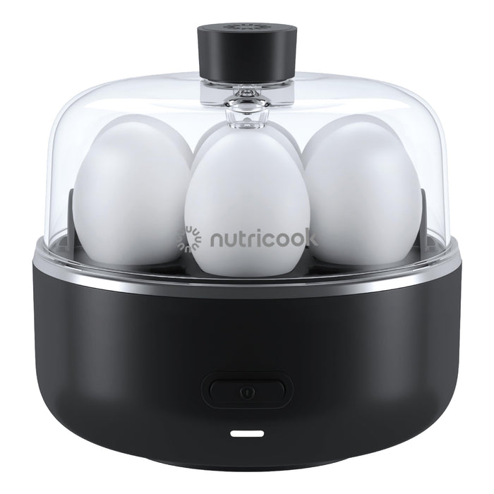 NutriCook Rapid Egg Cooker: 7 Egg Capacity Electric Egg Cooker for Boiled Eggs, Poached Eggs, Scrambled Eggs, or Omelettes with Auto Shut Off Feature - Silver NutriCook