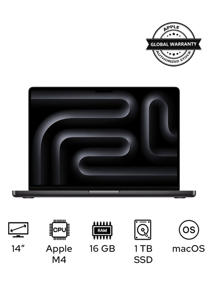 MacBook Pro MCX14 Liquid XDR Retina 14-Inch Display, M4 Chip 10-Core CPU 10-Core GPU Processor/24GB RAM/1TB SSD/macOS English/Arabic Silver Apple