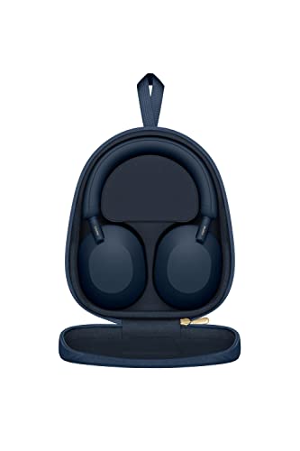 Sony WH 1000XM5 Noise Cancelling Wireless Headphones 30 hours battery life Over ear style Optimised for Alexa and the Google Assistant with built in mic, Midnight Blue, UAE Version - 1-Year warranty