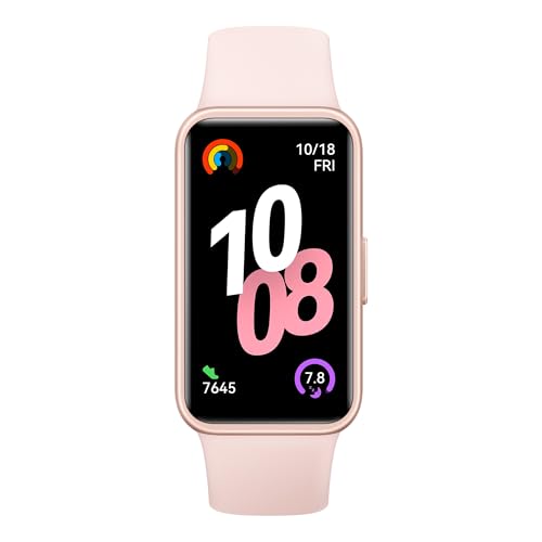 HUAWEI Band 10 Smart Watch, Metallic Design and Comfortable Wearing, Pro-level Sleep Analysis, Emotional Health Aid, 100 Workout Modes, Robust Battery Life, IOS and Android, Pink