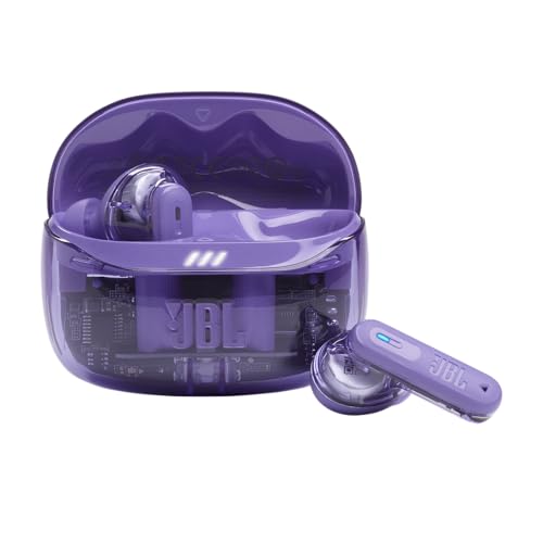 JBL Tune Beam 2 True Wireless Noise Cancelling Earbuds, Pure Bass Sound, Bluetooth 5.3, Smart Ambient, 6-Mics Technology, VoiceAware, 48H Battery, Water and Dust Resistant - JBLTBEAM2GMAE, Purple | Bluetooth 5.3, Up to 48 Hours of Autonomy