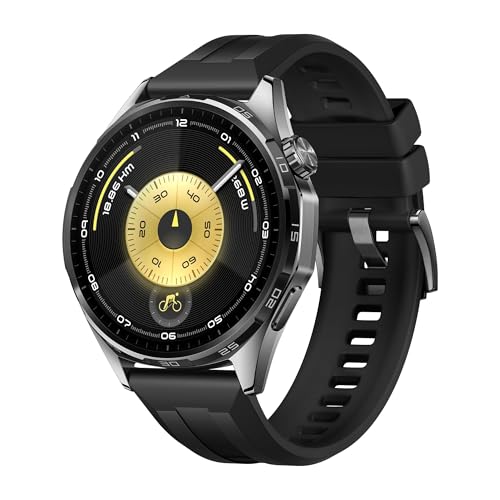 HUAWEI WATCH GT 6 Smart Watch, 46mm, upto 21 days battery life, GPS Smart Watches with 100+ Sports Mode, Cycling, iOS & Android Compatible, Emotional Wellbeing, Health Monitoring, Black
