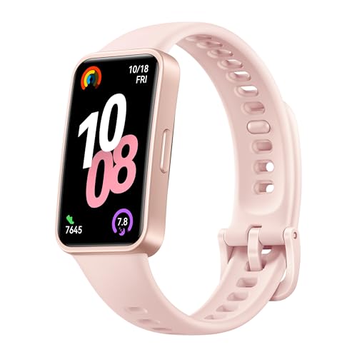 HUAWEI Band 10 Smart Watch, Metallic Design and Comfortable Wearing, Pro-level Sleep Analysis, Emotional Health Aid, 100 Workout Modes, Robust Battery Life, IOS and Android, Pink
