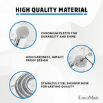 Stainless Steel Shower Head Set - Shower Head with 2 Shower Filter for Anti-Hair Fall and Soft Skin - 2m Shower Hose and Shower Holder - Handheld Shower - Shower Head Filter (Silver)
