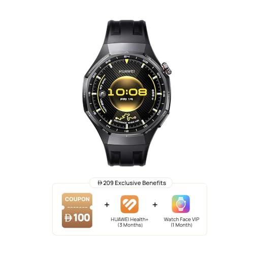 HUAWEI WATCH GT 6 Pro Smart Watch, 46mm, upto 21 days battery life, GPS Smart Watches with 100+ Sports Mode, Cycling, iOS & Android Compatible, ECG Analysis, Health Monitoring, Black