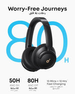 soundcore by Anker Q30 Hybrid Active Noise Cancelling Headphones with Multiple Modes, Hi-Res Sound, Custom EQ via App, 62H Playtime, Comfortable Fit, Bluetooth Headphones, Multipoint Connection