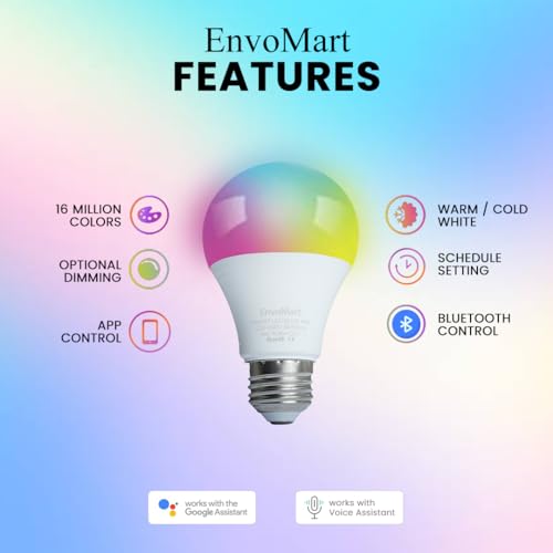 WIFI Smart Bulb Pack of 1-9W Smart Wi-Fi Light Bulb - LED Home Light Bulb Compatible with Alexa, Echo, Google Home Assistant - Have Multi Colors with 2 Year Warranty