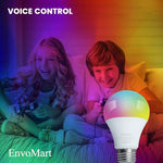 WIFI Smart Bulb Pack of 1-9W Smart Wi-Fi Light Bulb - LED Home Light Bulb Compatible with Alexa, Echo, Google Home Assistant - Have Multi Colors with 2 Year Warranty