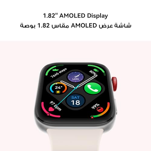 HUAWEI WATCH FIT 3, 1.82" AMOLED Display, Ultra-Slim Design, All-Round Fitness Management, Comprehensive Health Management, Durable Battery Life, Compatible with iOS & Android, Pink
