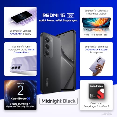 Xiaomi Redmi 15 5G - Black 6+128 GB