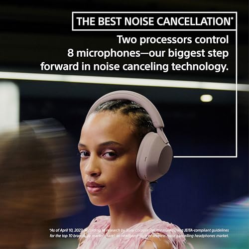 Sony WH 1000XM5 Noise Cancelling Wireless Headphones 30 hours battery life Over ear style Optimised for Alexa and the Google Assistant with built in mic, Midnight Blue, UAE Version - 1-Year warranty