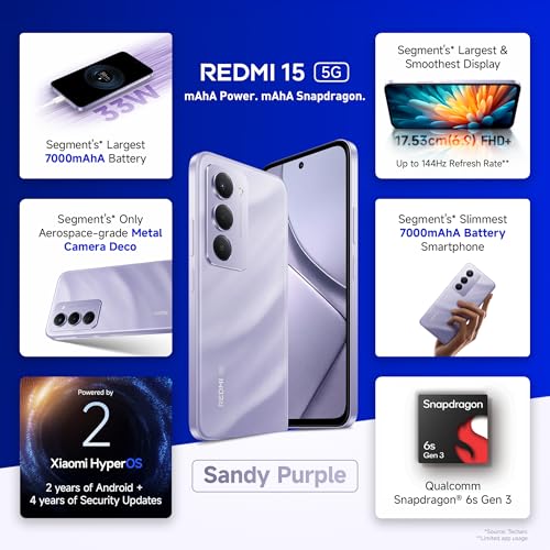 Xiaomi Redmi 15 5G - Purple 6+128 GB