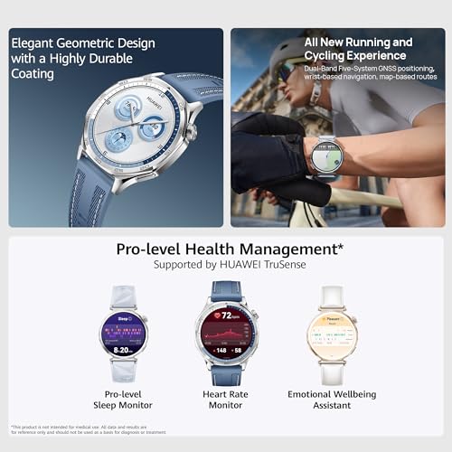 HUAWEI WATCH GT5 41mm Smartwatch, upto7 Days Battery Life,Sharp-Edged Design Watch, Health Tracking, iOS & Android Compatible, Blue