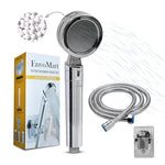 Stainless Steel Shower Head Set - Shower Head with 2 Shower Filter for Anti-Hair Fall and Soft Skin - 2m Shower Hose and Shower Holder - Handheld Shower - Shower Head Filter (Silver)