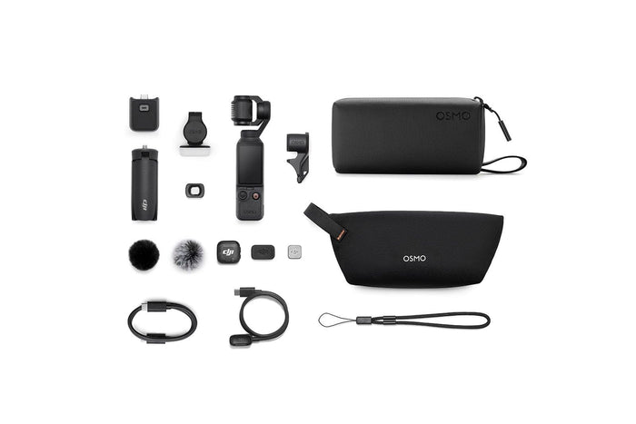 DJI Osmo Pocket 4 Creator Combo, Pocket Gimbal Vlog Camera, 1″ CMOS & 4K/240fps, 3-Axis, 2× Lossless Zoom, 107GB Built-in Storage, Mic 3 Transmitter, Osmo Mini Tripod, UAE Version, Official Warranty