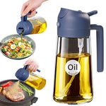 YARRAMATE Olive Oil Dispenser Bottle for Kitchen，2 in 1 Oil Sprayer for Cooking, 16oz/470ml Glass Oil Spray Bottle with Pourer, Food-grade Oil Mister for Air Fryer, Salad (02 Black) Visit the YARRAMATE Store