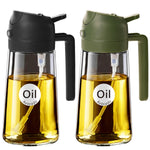 YARRAMATE Olive Oil Dispenser Bottle for Kitchen，2 in 1 Oil Sprayer for Cooking, 16oz/470ml Glass Oil Spray Bottle with Pourer, Food-grade Oil Mister for Air Fryer, Salad (02 Black) Visit the YARRAMATE Store