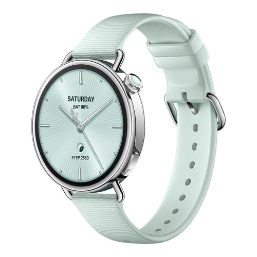 Xiaomi Watch S4 41mm, ultra-lightweight 32g body, Menstrual Cycle Prediction, 150+ sports modes, Safety Guardian Features, Xiaomi HyperOS 3, Fluororubber Strap(Mint Green)
