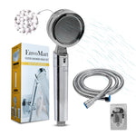 Stainless Steel Shower Head Set - Shower Head with 2 Shower Filter for Anti-Hair Fall and Soft Skin - 2m Shower Hose and Shower Holder - Handheld Shower - Shower Head Filter (Silver)