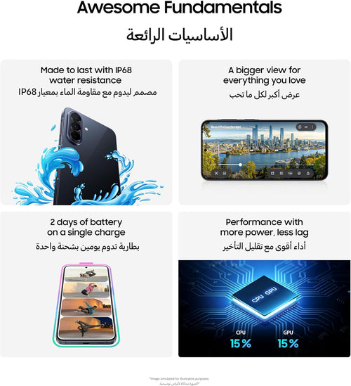 Samsung Galaxy A57 5G Android Smartphone, 256GB Storage, 8GB RAM, Awesome Icyblue, 6x OS Upgrades, Large Display, 50MP Camera, Long Battery Life (UAE Version)