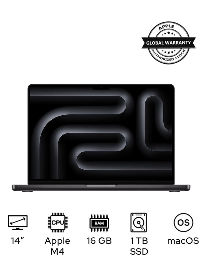 MacBook Pro MCX14 Liquid XDR Retina 14-Inch Display, M4 Chip 10-Core CPU 10-Core GPU Processor/24GB RAM/1TB SSD/macOS English/Arabic Silver Apple