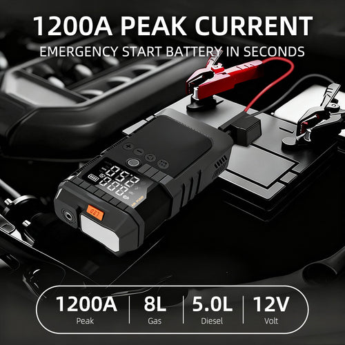 Envo Mart 2-in-1 Jump Starter & Air Compressor - Portable Car Emergency Kit