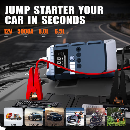 Envo Mart 2-in-1 Jump Starter & Air Compressor - Portable Car Emergency Kit