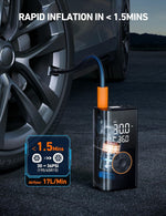 envomart Digital Tire Inflator & Car Air Pump - 150PSI Cordless Air Compressor, 4000mAh Rechargeable with Auto Shut-Off & LED Light