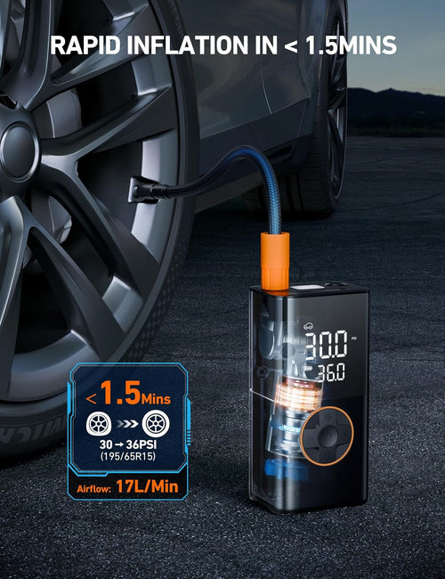 Envo Mart Digital Tire Inflator - Portable Rechargeable Air Compressor