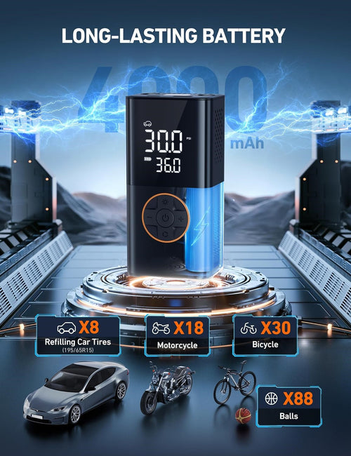 Envo Mart Digital Tire Inflator - Portable Rechargeable Air Compressor