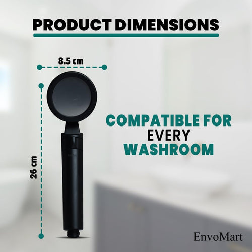 EnvoMart Filter Shower Head Set Black