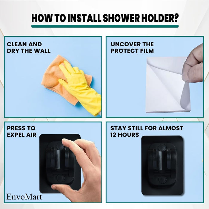 EnvoMart Filter Shower Head Set Black